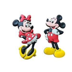 Vintage Walt Disney Minnie and Mickey Mouse 3D Rubber Magnet 3.5”